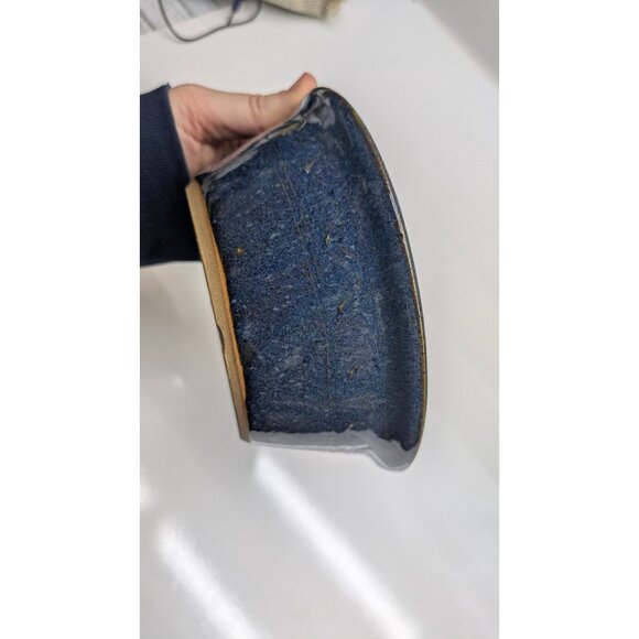 Art Pottery Apple Bell Pepper Baking Dish Blue Glaze Signed - Picture 8 of 15